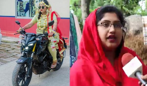 শ্বশুর থেকে মোটরসাইকেল উপহার পাচ্ছেন বাইকার কনে ফারহানা