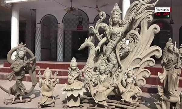 সরস্বতী পূজা উপলক্ষ্যে কিশোরগঞ্জে জমে উঠেছে প্রতিমার হাট