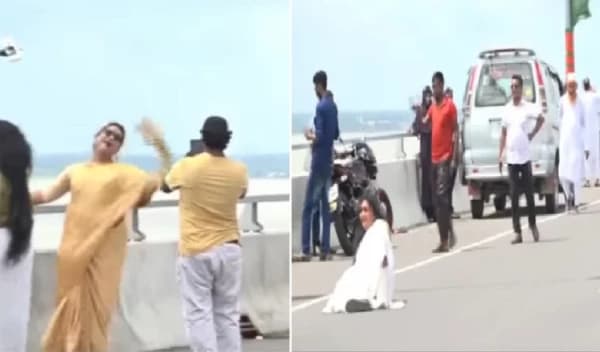 পদ্মা সেতুতে গাড়ি থামিয়ে টিকটক!
