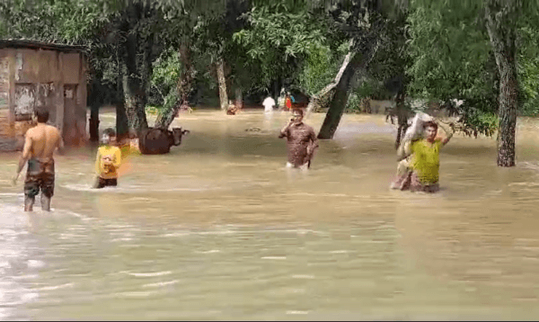কুমিল্লায় গোমতি নদীর বাঁধ ভেঙে বুড়িচং উপজেলা প্লাবিত