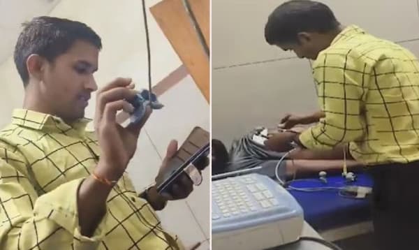 ডাক্তার না থাকায় ভারতে ইউটিউব দেখে রোগীর ইসিজি করলেন ওয়ার্ড বয়