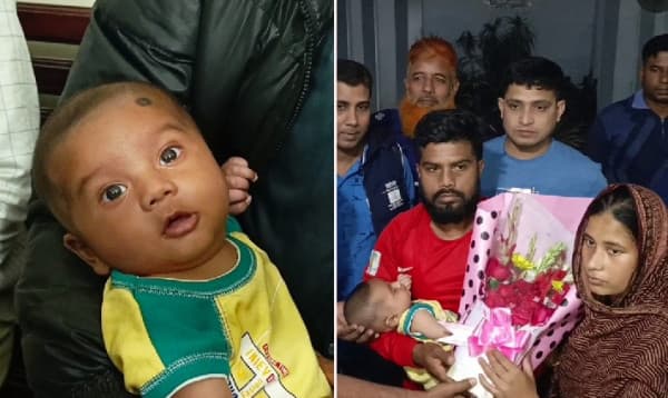 মায়ের কোল ফিরে পেল চুরি হওয়া শিশু সায়ান