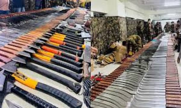 Over 1,100 sharp-bladed weapons seized in dhaka New Market raid