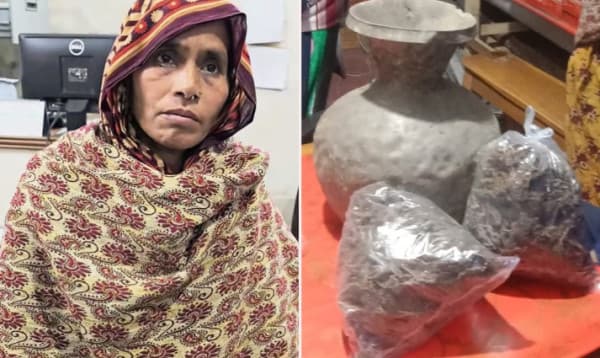 পটুয়াখালীতে মাটির নিচে লুকিয়ে রাখা সিলভারের কলস থেকে গাঁজা উদ্ধার, আটক ২